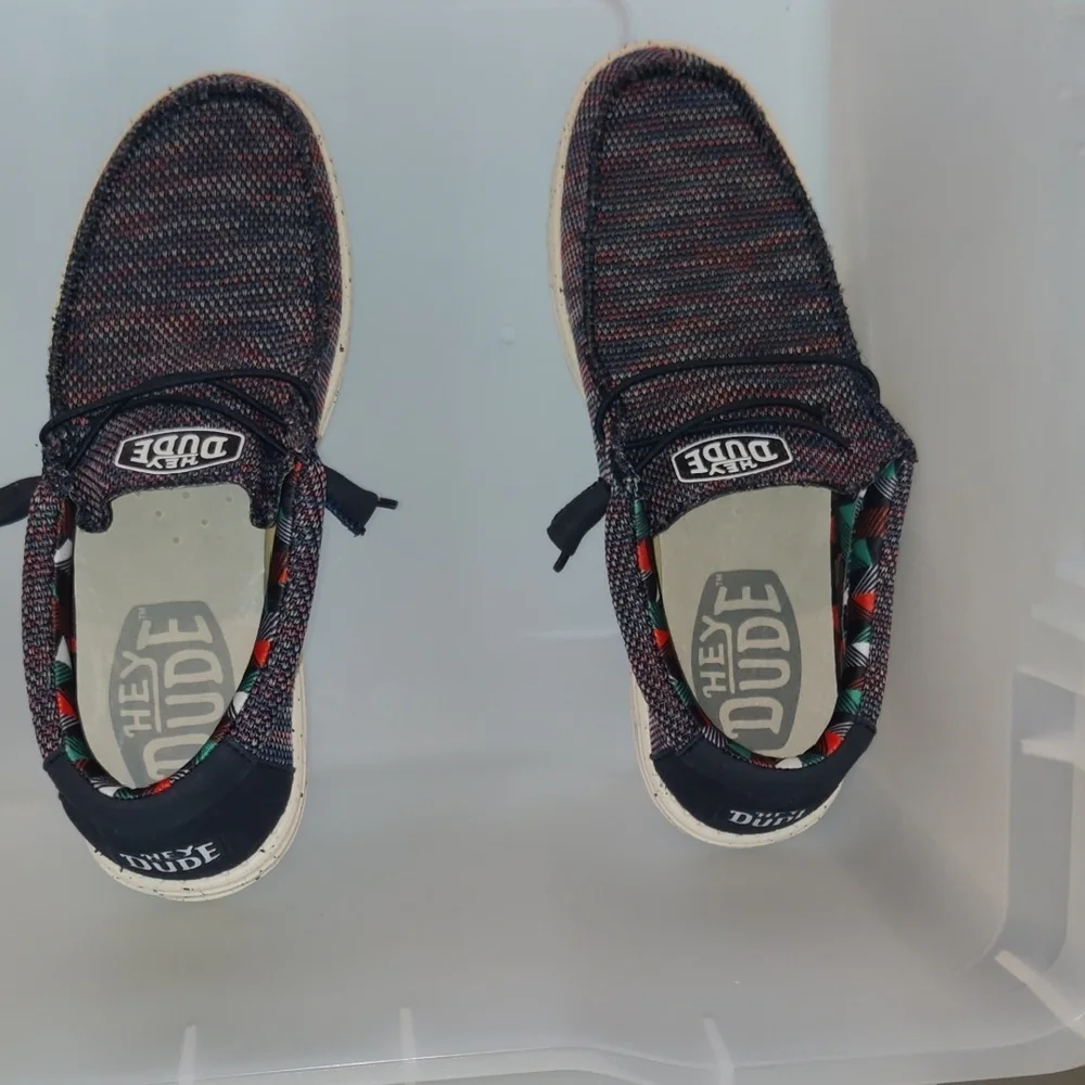 Hey Dude Men's Sneakers - Black and Red - Picture 3 of 10